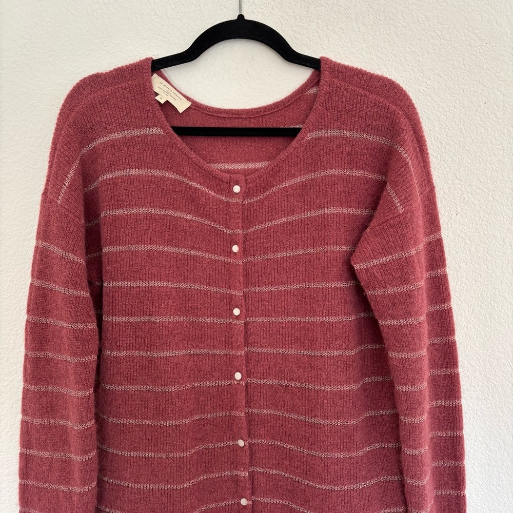 Sezane Gaspard Cardigan Sweater Dark Rosewood Gold - Picture 4 of 9